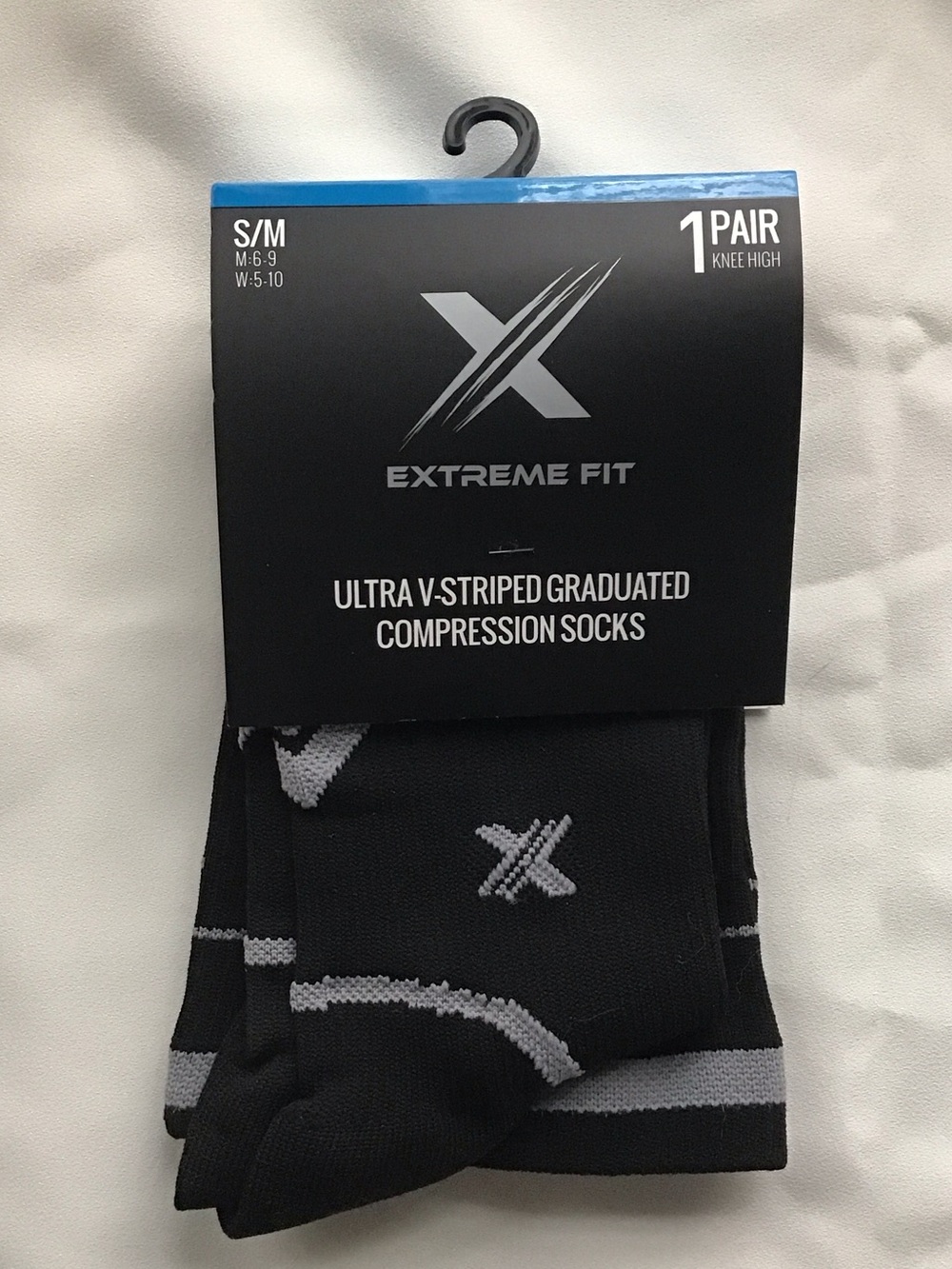 Black Knee-High Compression Socks 15-20mmHg unisex size S/M New